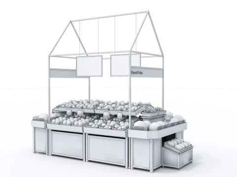 Frutas e legumes Supermercado Mercearia Rack 3 Modelo 3D