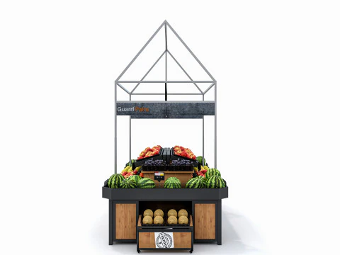 Frutas e legumes Supermercado Mercearia Rack 3 Modelo 3D