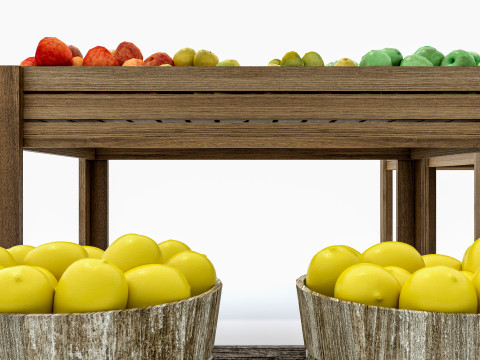 Fruits and vegetables Supermarket Grocery store Rack 4 3D-Modell