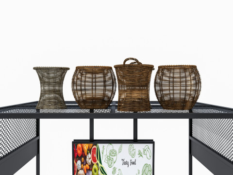 Fruits and vegetables Supermarket Grocery store Rack5 3D Модель
