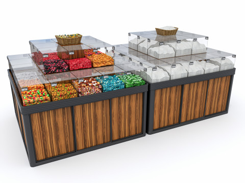Fruits and vegetables Supermarket Grocery store Rack 6 3D Model