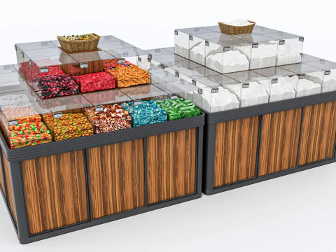 Fruits and vegetables Supermarket Grocery store Rack 6 3D Model
