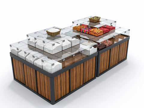Fruits and vegetables Supermarket Grocery store Rack 6 3D Model