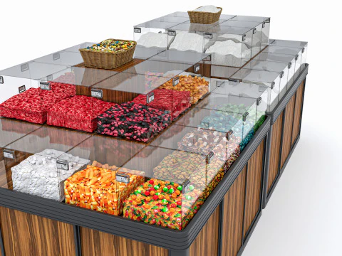 Fruits and vegetables Supermarket Grocery store Rack 6 3D Model