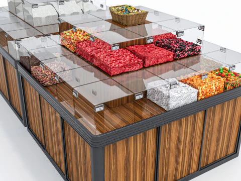 Fruits and vegetables Supermarket Grocery store Rack 6 3D Model