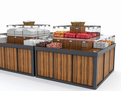 Fruits and vegetables Supermarket Grocery store Rack 6 3D Model