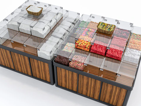 Fruits and vegetables Supermarket Grocery store Rack 6 3D Model