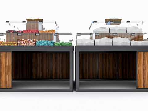 Fruits and vegetables Supermarket Grocery store Rack 6 3D Model
