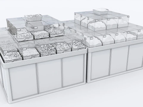 Fruits and vegetables Supermarket Grocery store Rack 6 3D Model