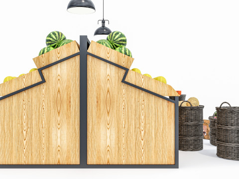 Fruits and vegetables Supermarket Grocery store Rack 7 3Dモデル