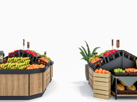 Fruits and vegetables Supermarket Grocery store Rack 8 Modello 3D