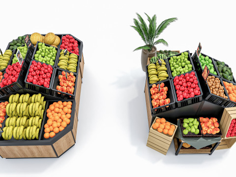 Fruits and vegetables Supermarket Grocery store Rack 8 Modello 3D