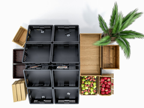 Fruits and vegetables Supermarket Grocery store Rack 8 Modello 3D