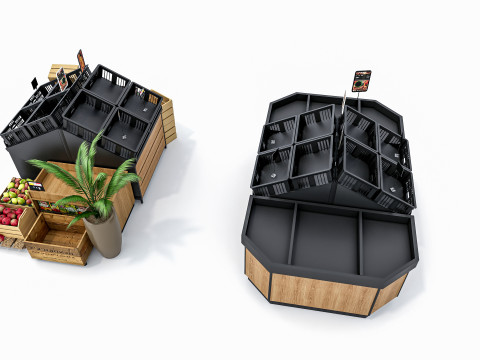 Fruits and vegetables Supermarket Grocery store Rack 8 Modello 3D