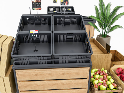 Fruits and vegetables Supermarket Grocery store Rack 8 Modello 3D