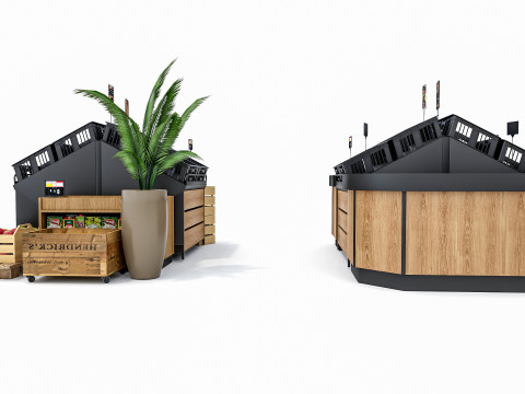 Fruits and vegetables Supermarket Grocery store Rack 8 Modello 3D