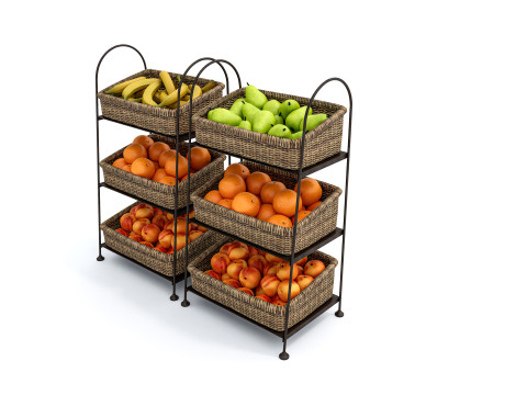 Fruits and vegetables Supermarket Grocery store Rack 9 3D Model