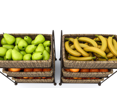 Fruits and vegetables Supermarket Grocery store Rack 9 3D Model