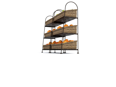 Fruits and vegetables Supermarket Grocery store Rack 9 3D Model