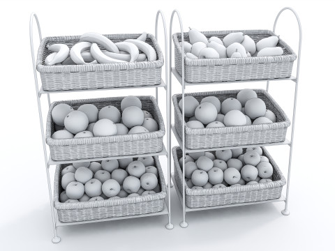 Fruits and vegetables Supermarket Grocery store Rack 9 3D Model