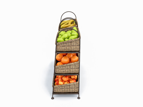 Fruits and vegetables Supermarket Grocery store Rack 9 3D Model