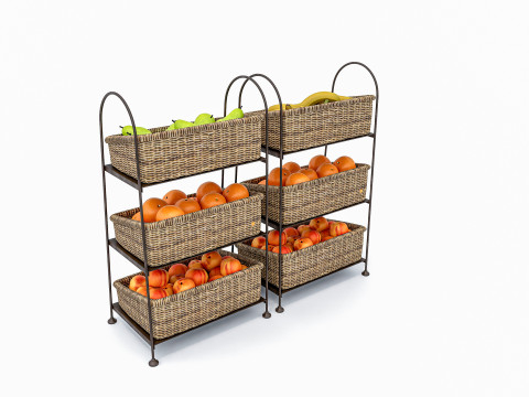 Fruits and vegetables Supermarket Grocery store Rack 9 3D Model