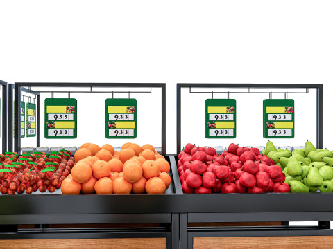Fruits and vegetables Supermarket Grocery store Rack 10 3D Model