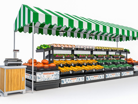 Fruits and vegetables Supermarket Grocery store Rack 11 3Dモデル