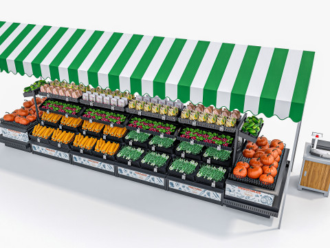 Fruits and vegetables Supermarket Grocery store Rack 11 3Dモデル