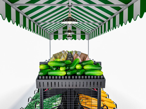 Fruits and vegetables Supermarket Grocery store Rack 11 3Dモデル