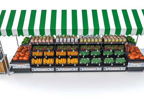 Fruits and vegetables Supermarket Grocery store Rack 11 3Dモデル