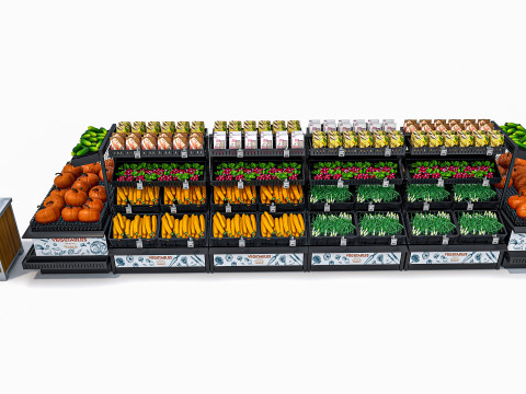 Fruits and vegetables Supermarket Grocery store Rack 11 3Dモデル