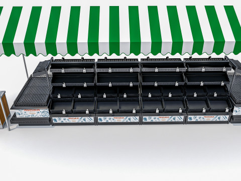 Fruits and vegetables Supermarket Grocery store Rack 11 3Dモデル