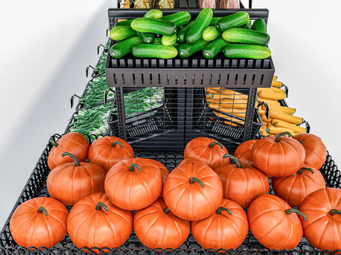Fruits and vegetables Supermarket Grocery store Rack 11 3Dモデル