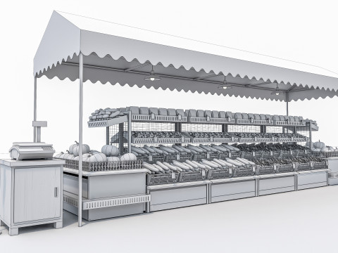 Fruits and vegetables Supermarket Grocery store Rack 11 3Dモデル