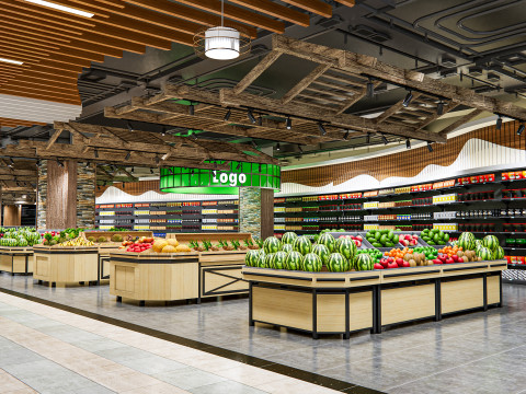Fruits and vegetables Supermarket Grocery store 12 3Dモデル