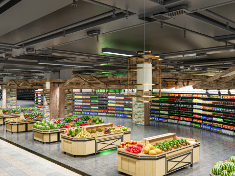 Fruits and vegetables Supermarket Grocery store 12 3Dモデル