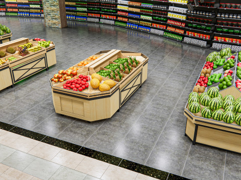 Fruits and vegetables Supermarket Grocery store 12 3Dモデル