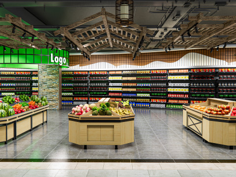 Fruits and vegetables Supermarket Grocery store 12 3Dモデル