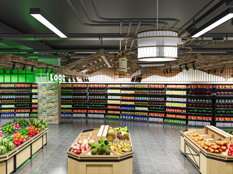 Fruits and vegetables Supermarket Grocery store 12 3Dモデル