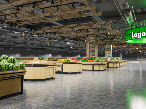 Fruits and vegetables Supermarket Grocery store 12 3Dモデル