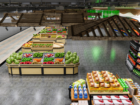 Fruits and vegetables Supermarket Grocery store 12 3Dモデル