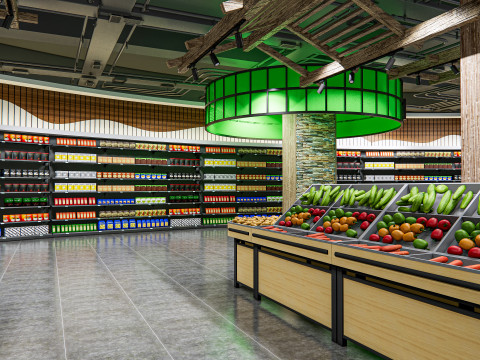 Fruits and vegetables Supermarket Grocery store 12 3Dモデル