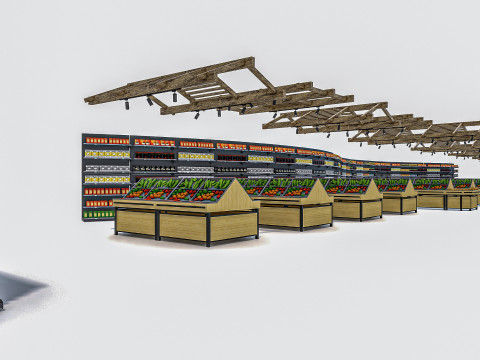 Fruits and vegetables Supermarket Grocery store Racks13 Modelo 3D