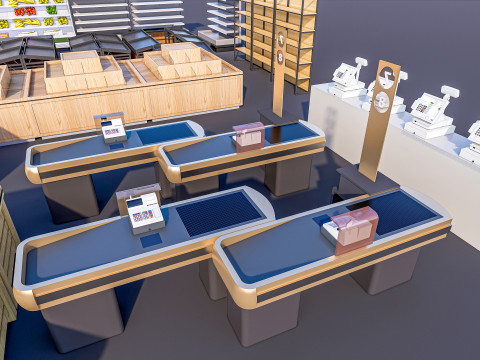 Fruits and vegetables Supermarket Grocery store Racks14 Modèle 3D