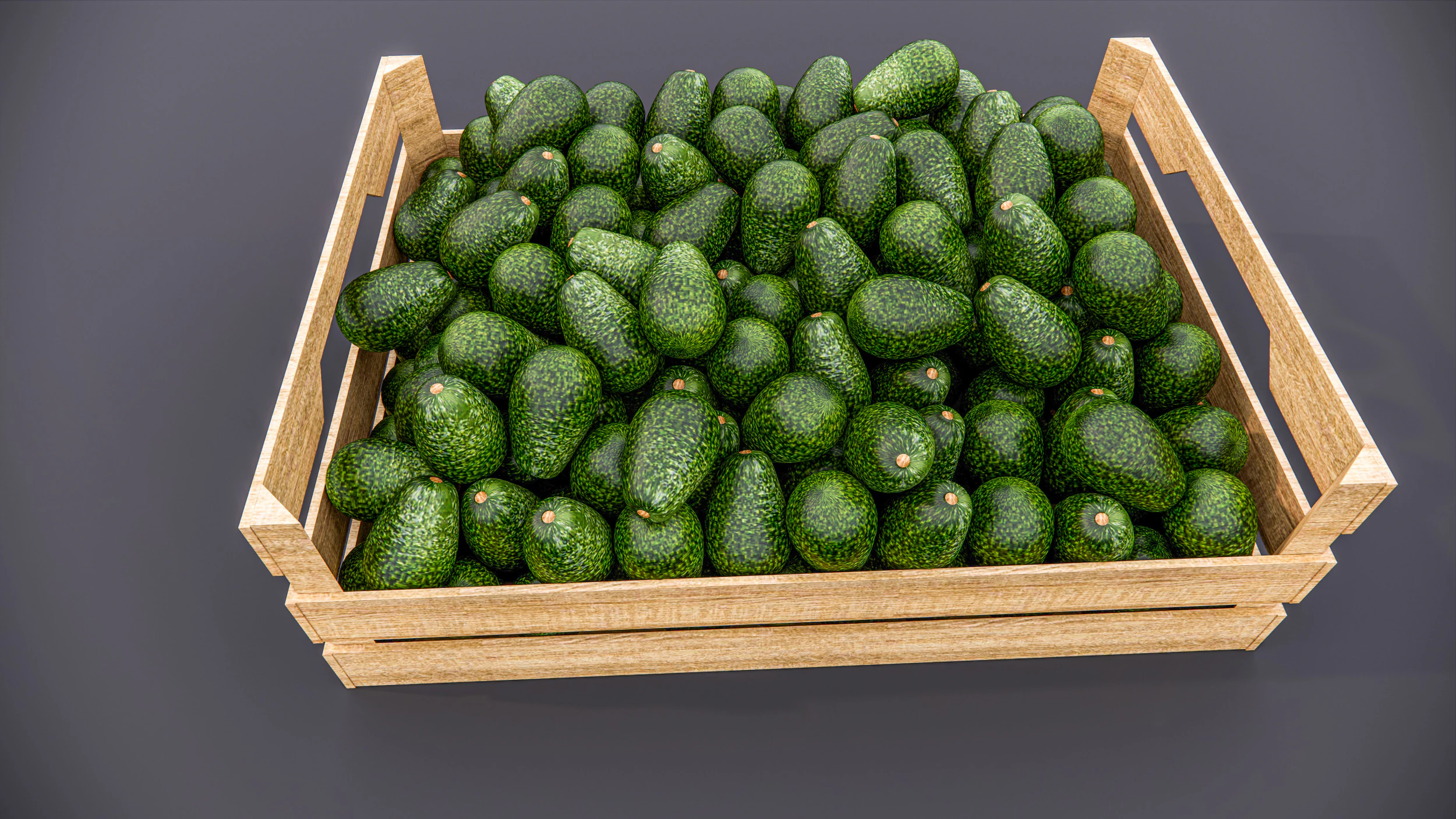 Avocado crate Supermarket Grocery store 1 3D Model .c4d .max .obj .3ds .fbx .stl .blend 