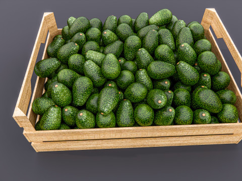 Avocado crate Supermarket Grocery store 1 3D-Modell