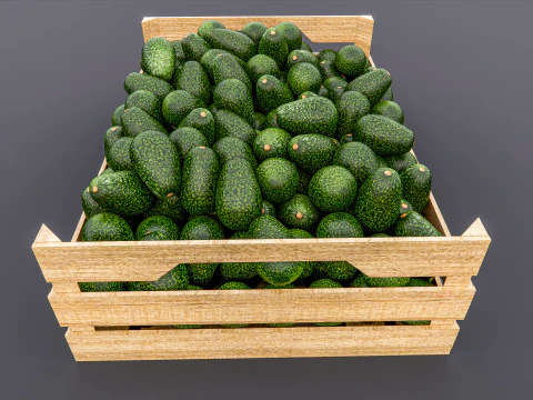 Avocado crate Supermarket Grocery store 1 3D Model