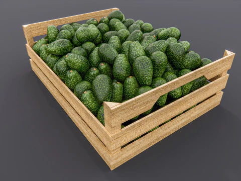 Avocado crate Supermarket Grocery store 1 3D Model
