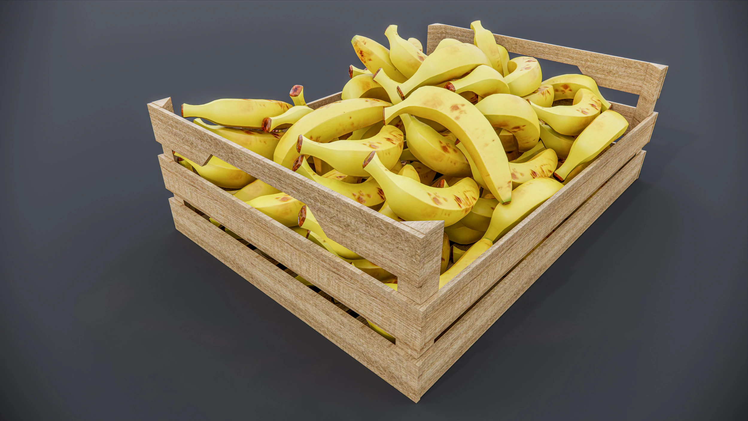 Banana crate Supermarket Grocery store 1 3D Model .c4d .max .obj .3ds .fbx .stl .blend 